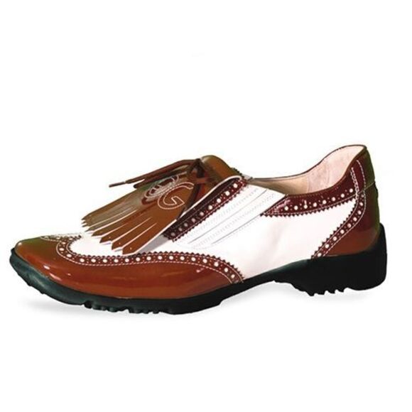 Walter Genuin - Chloe golf shoes made in Italy brown and white sz 6 - Picture 1 of 6